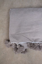 Pom Pom Blanket -  Solid Greige