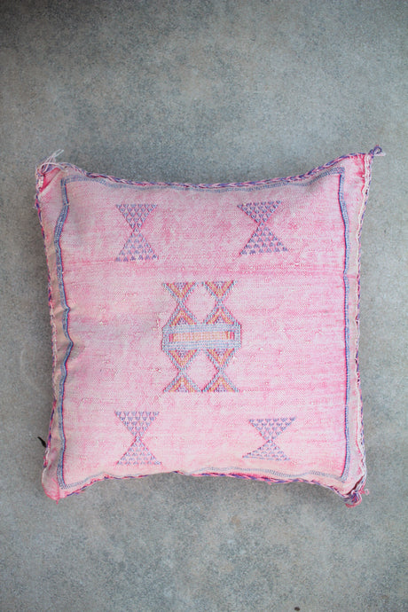 Cactus Silk Pillow - Pink